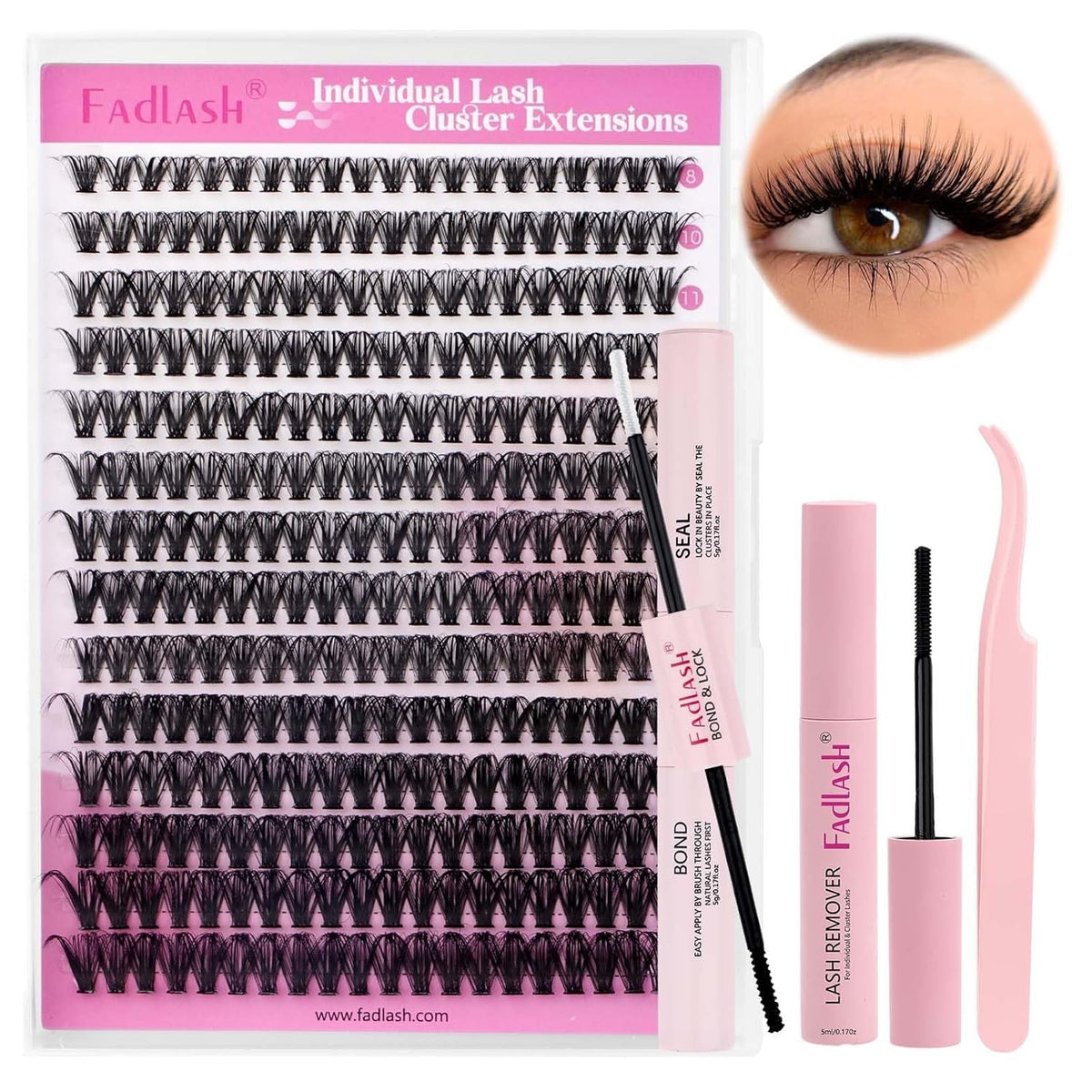 DIY Lash Clusters Kit 280PCS Natural Wispy Extensions for Beautiful Lashes
