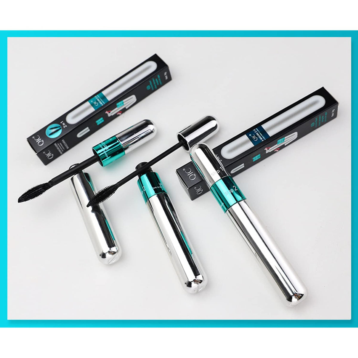 Long-Lasting 2 Pack Waterproof Lash Mascara Set with Dual Brushes