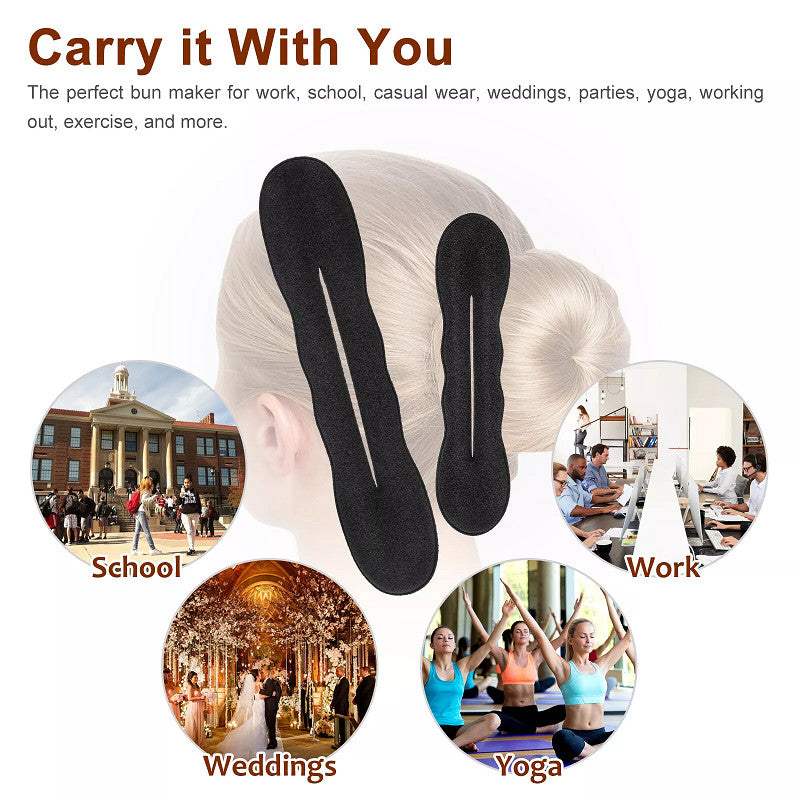 6× Hair Donut Bun Maker Magic Styling French Chignon Ballet Sock Updo