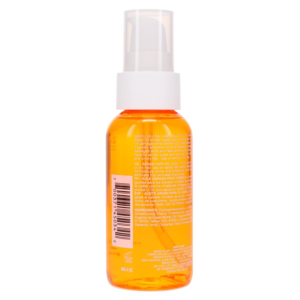 Hair U Argan Oil 4 oz - Nourishing Hair Treatment for Shine & Frizz Control