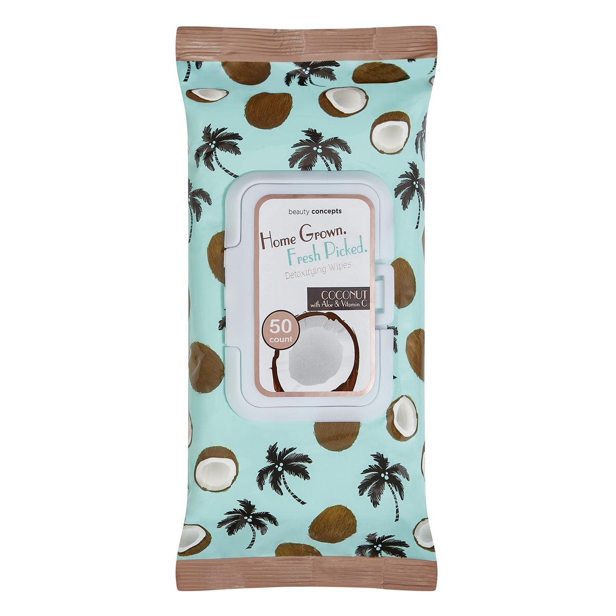 Facial Cleansing Wipes with Coconut, Aloe & Vitamin C - 50 Count