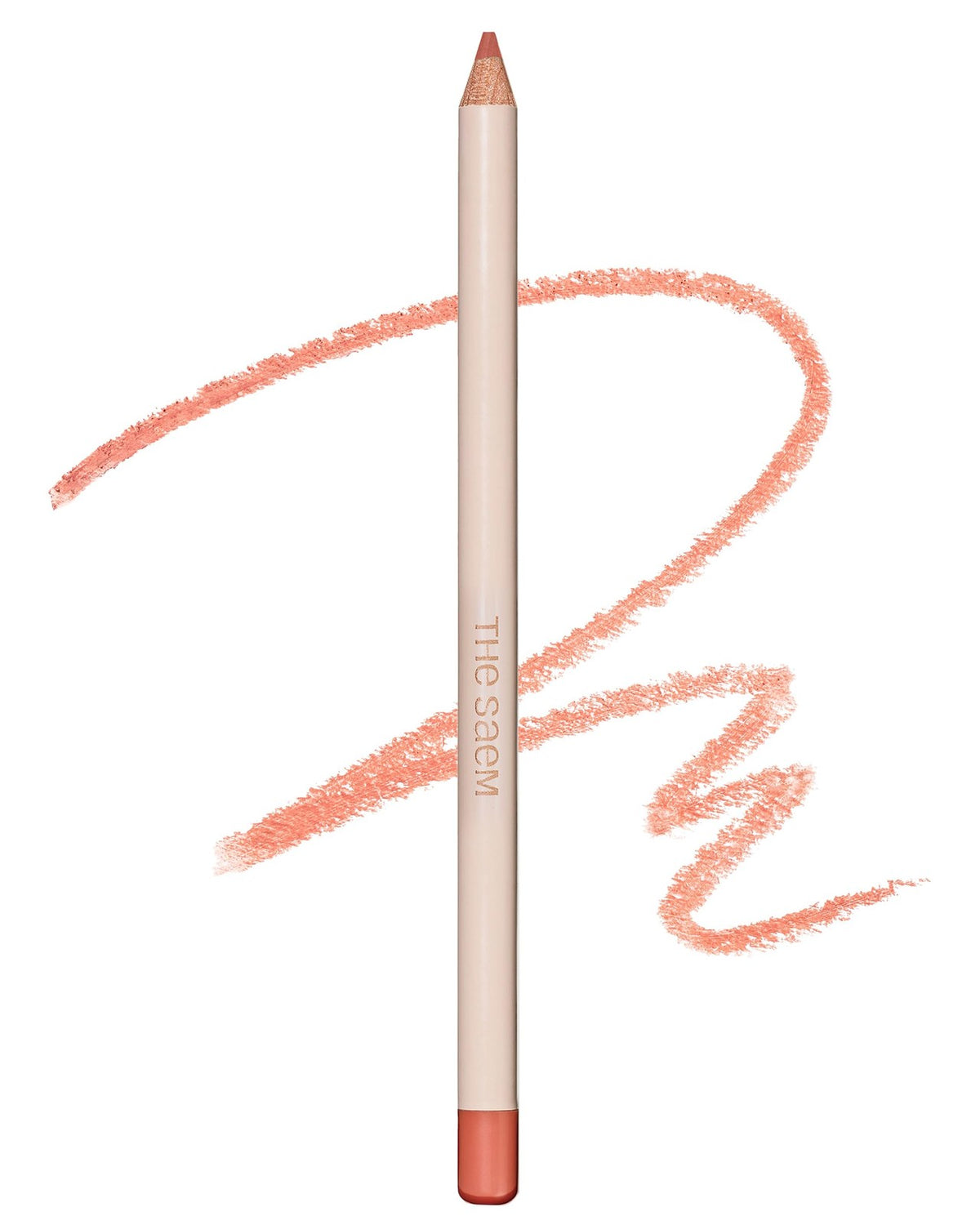 Lip Liner Pencil - Soft Coral, 4mm Slim for Precise Lip Correction