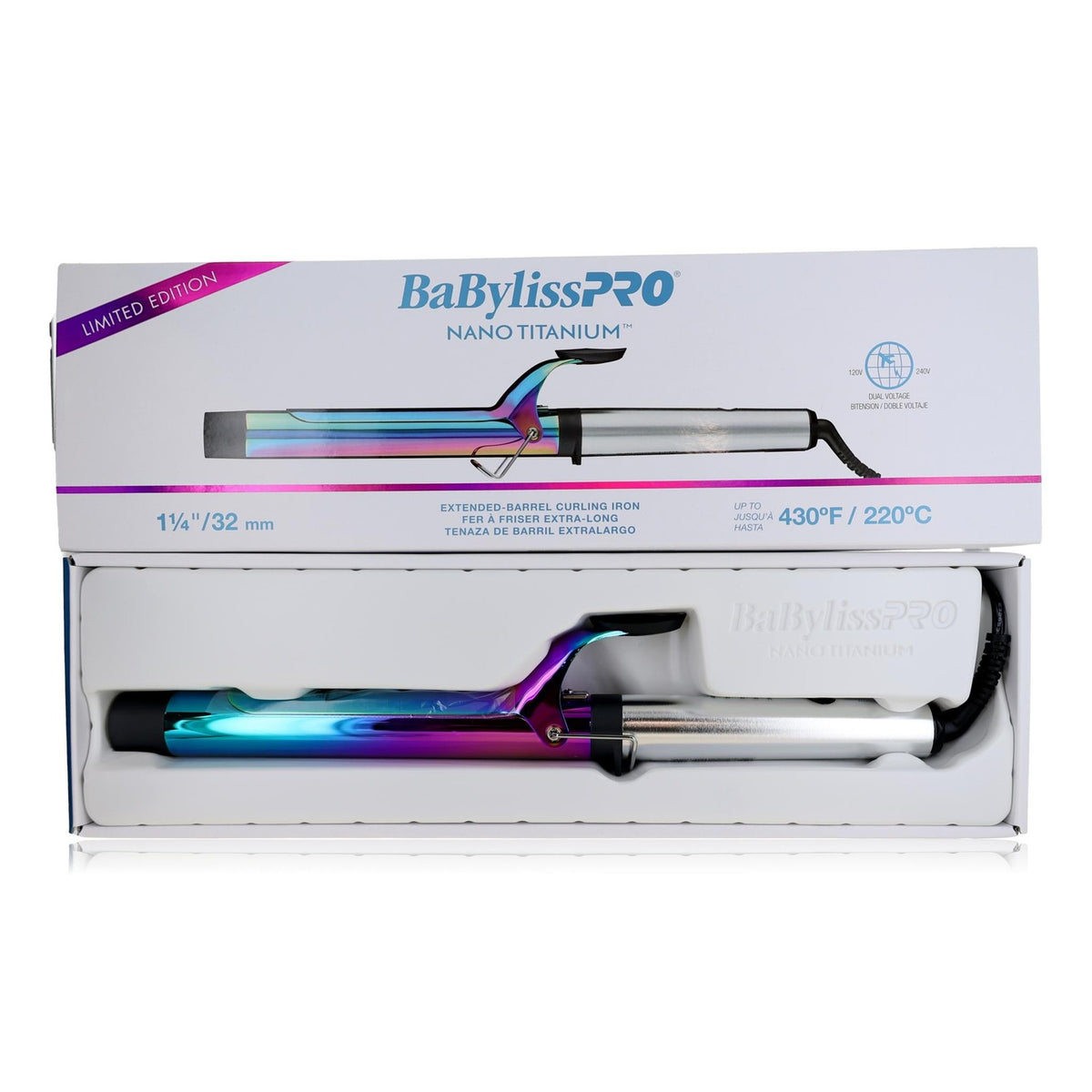 Nano Titanium Extended Barrel Curling Iron - 1 1/4 Inch Professional Hair Styling Tool