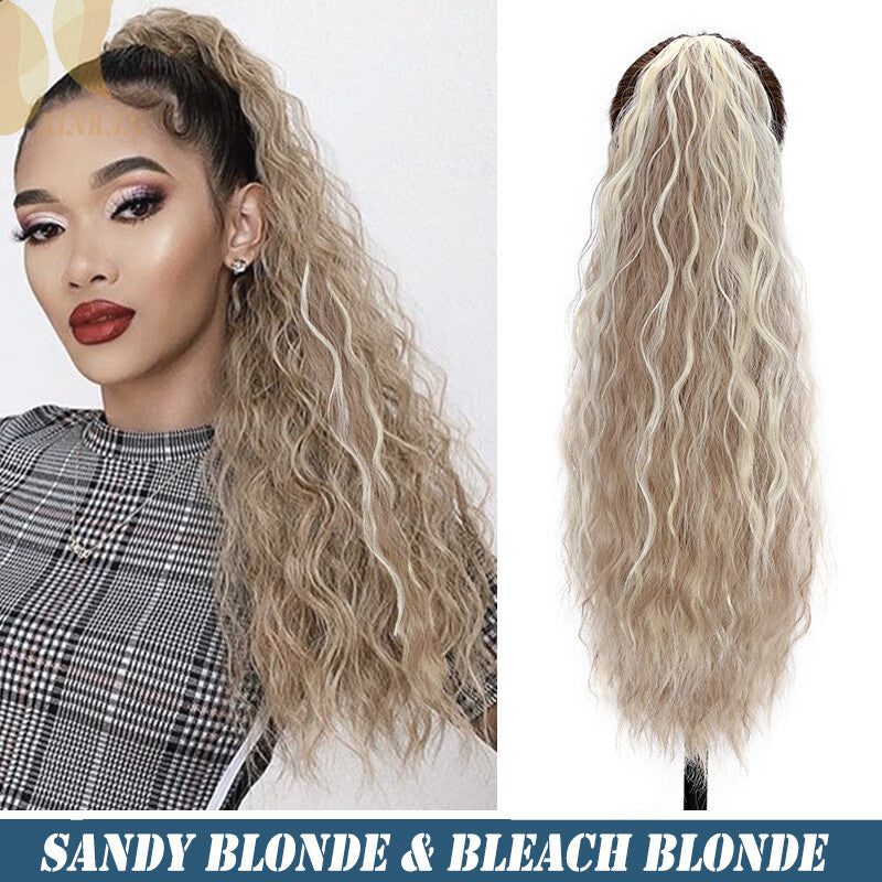 30-Inch Fluffy Ponytail Hair Extension with Claw Clip - Straight & Wave Styles