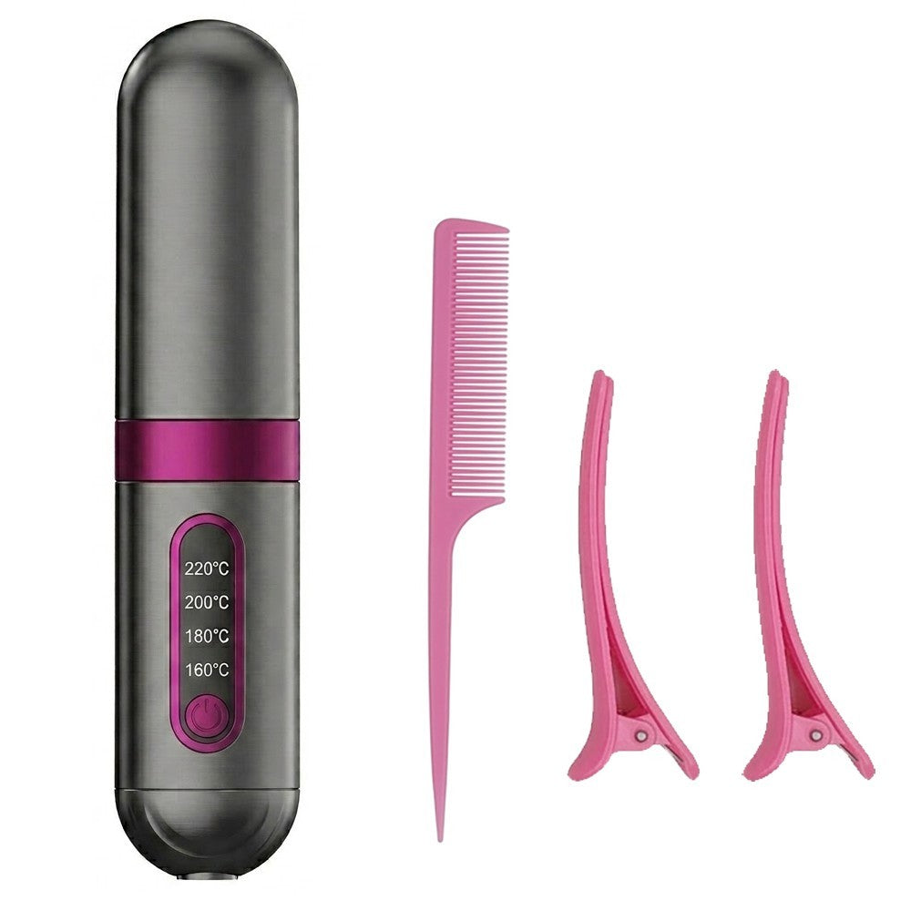 Cordless Hair Straightener Brush with Adjustable Temperature & LCD Display