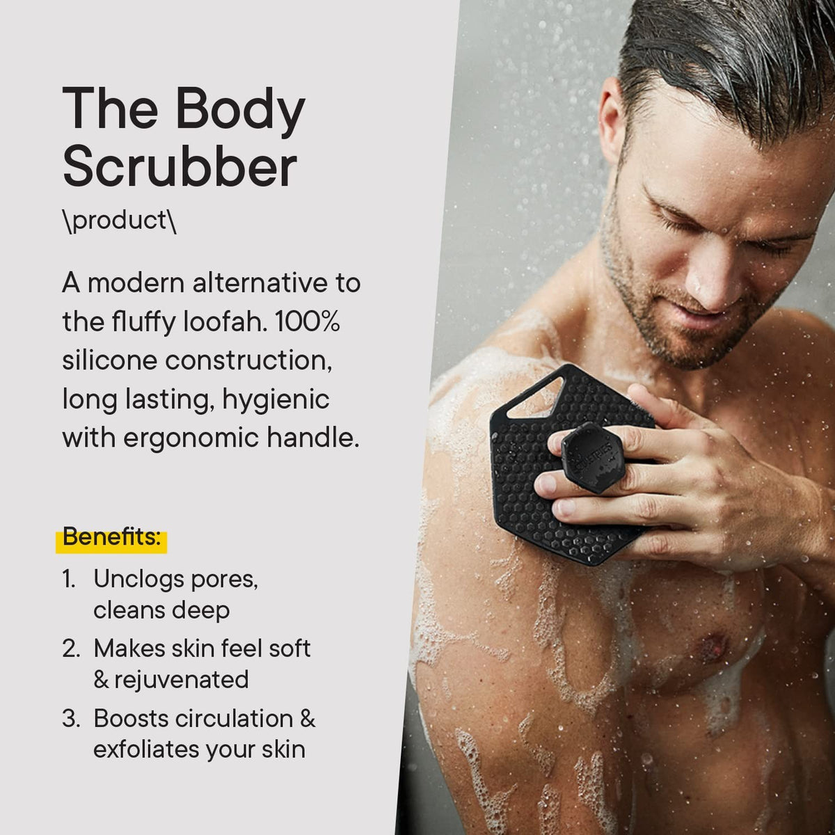 TOOLETRIES Silicone Body Scrubber, Shower Scrubber with One Size,