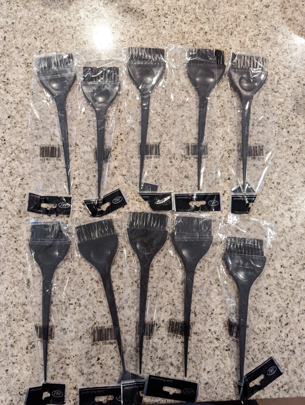 10PCS Hair Tint Brush Set for Professional Hair Coloring - Black