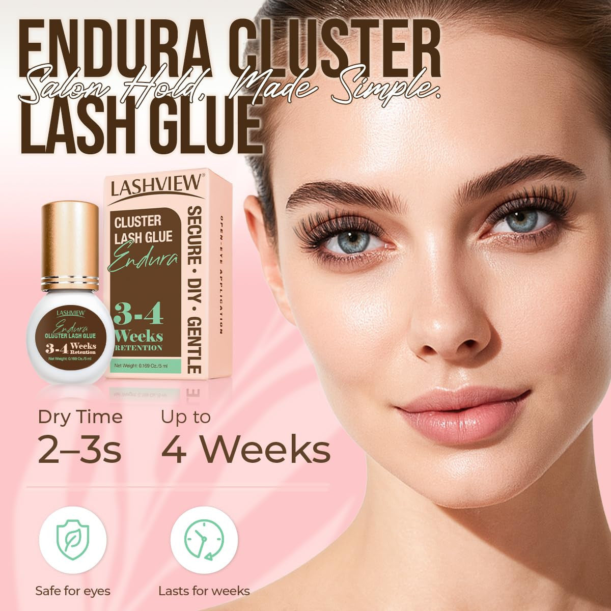 Waterproof Lash Cluster Glue - Strong Hold, Long-Lasting 4 Weeks, Fast Drying