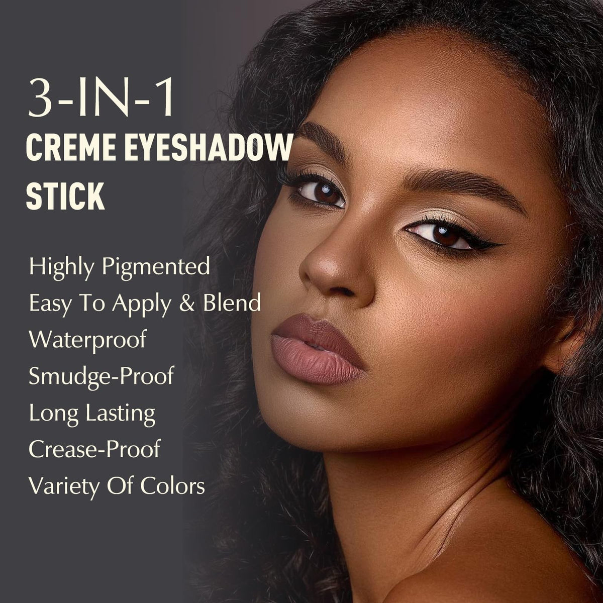 Matte Eyeshadow Stick with Built-In Sharpener & Brush - Dark Rose Brown 0.6oz