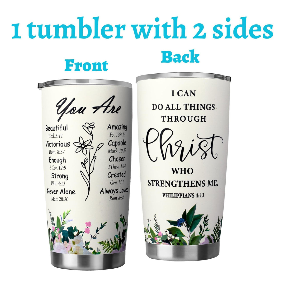 20oz Insulated Stainless Steel Tumbler for Women - Inspirational Religious Gift