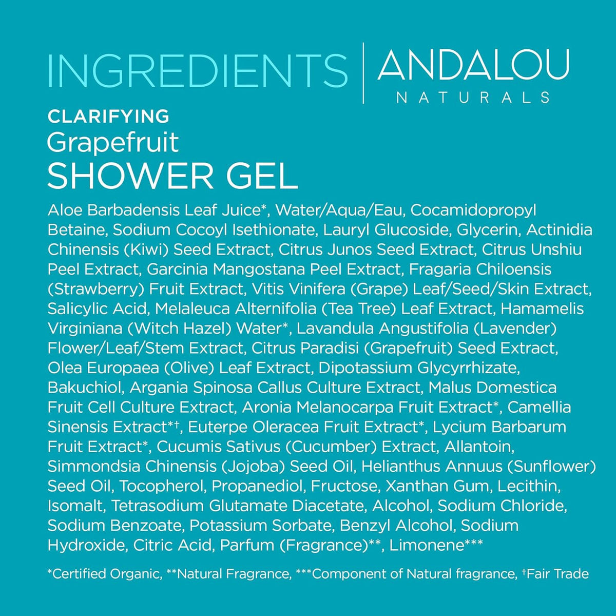 Andalou Naturals Body Wash Grapefruit Showerl,Detox&amp;Salicylic