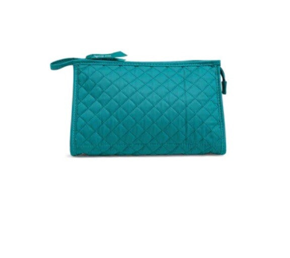 Vera Bradley Trapeze Cosmetic Bag Forever Green 9 x 5.75 Inches