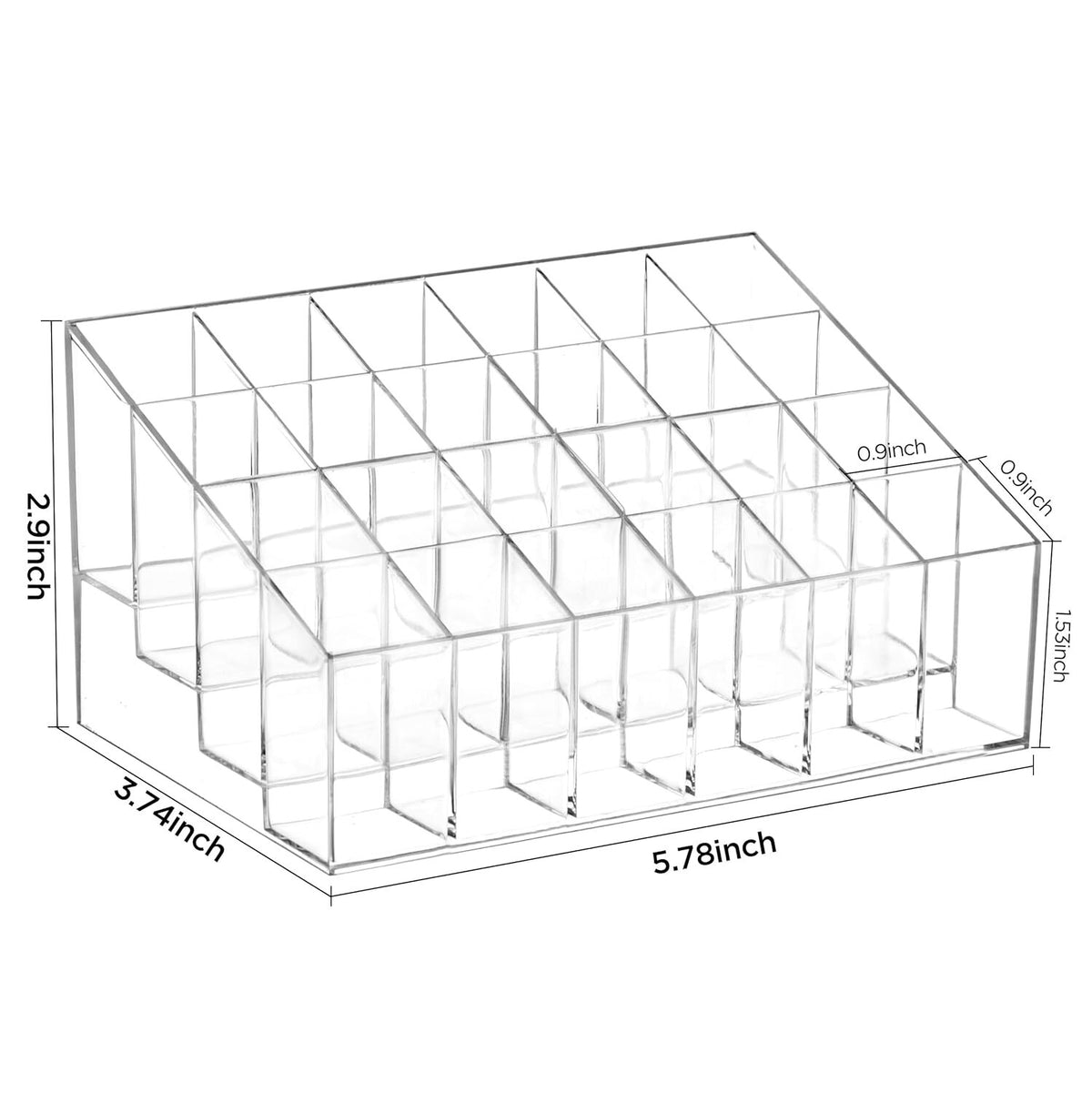 Lipstick Holder 24 Slot Clear Acrylic Makeup Organizer