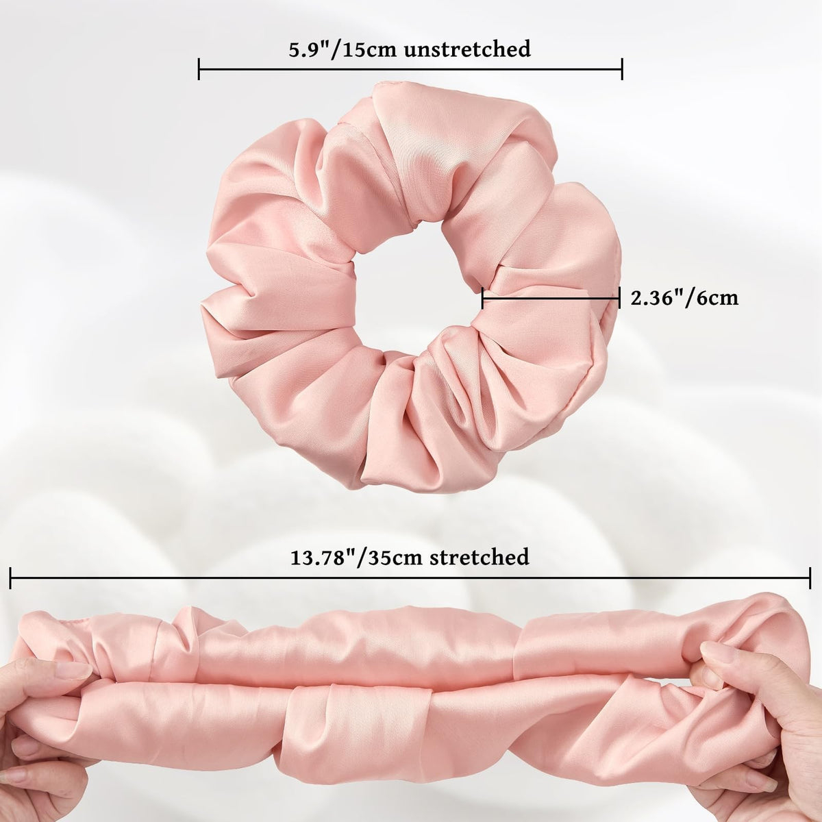 6PCS 100% Mulberry Silk Scrunchies Set, 2 Large 1 Count (Pack of 6),
