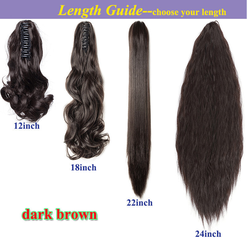 Thick Wavy Claw Clip Ponytail Hair Extension - Natural Look