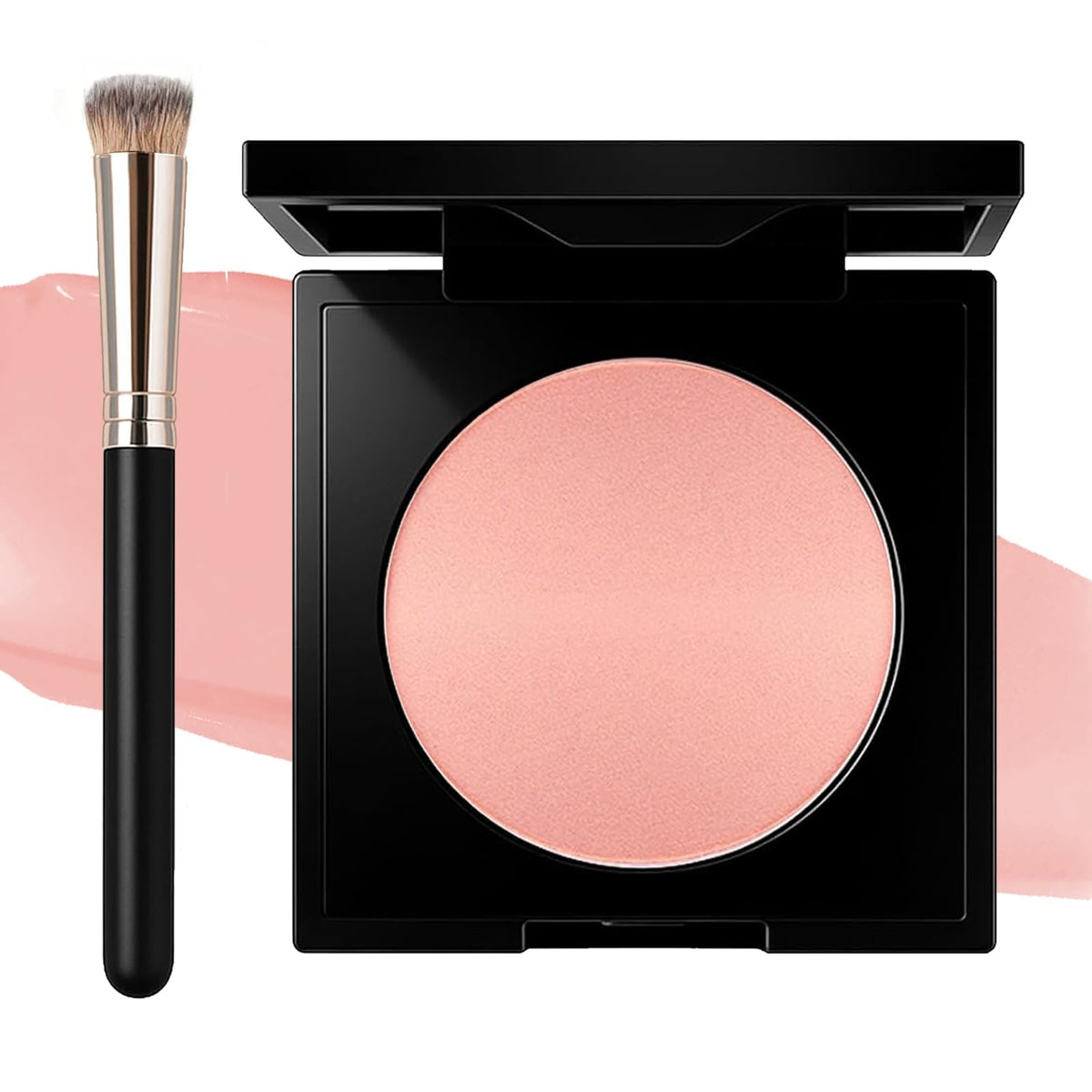 Pink Under Eye Brightener Concealer with Brush - Hydrating & Long-Lasting