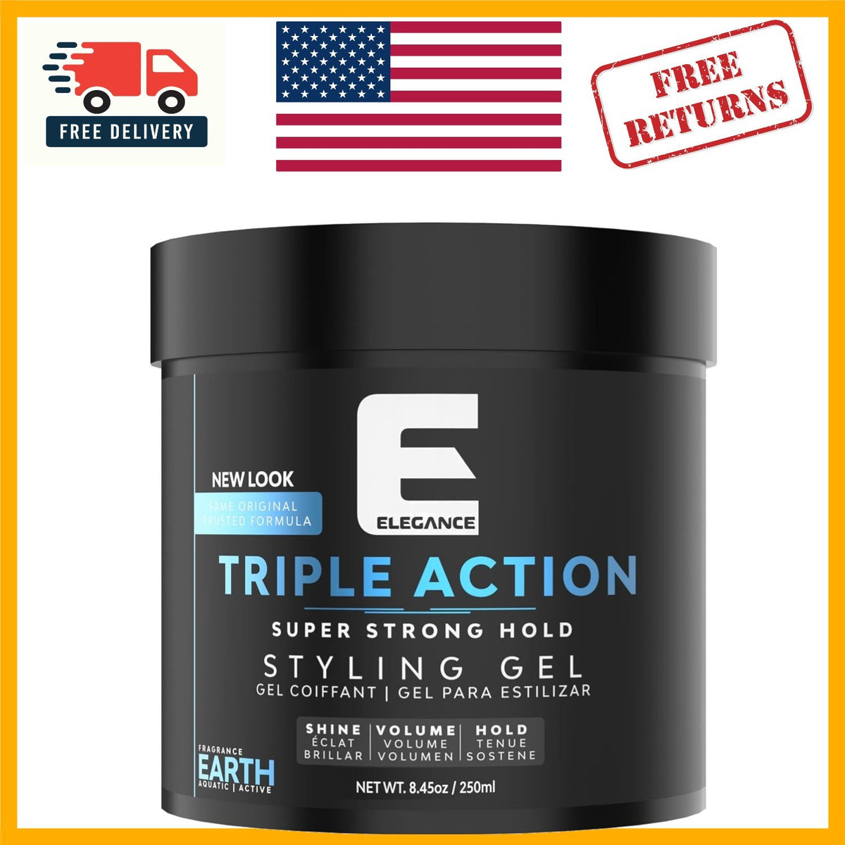 Hair Gel with Super Hold & Extreme Volume - 8.45oz for All Hair Types