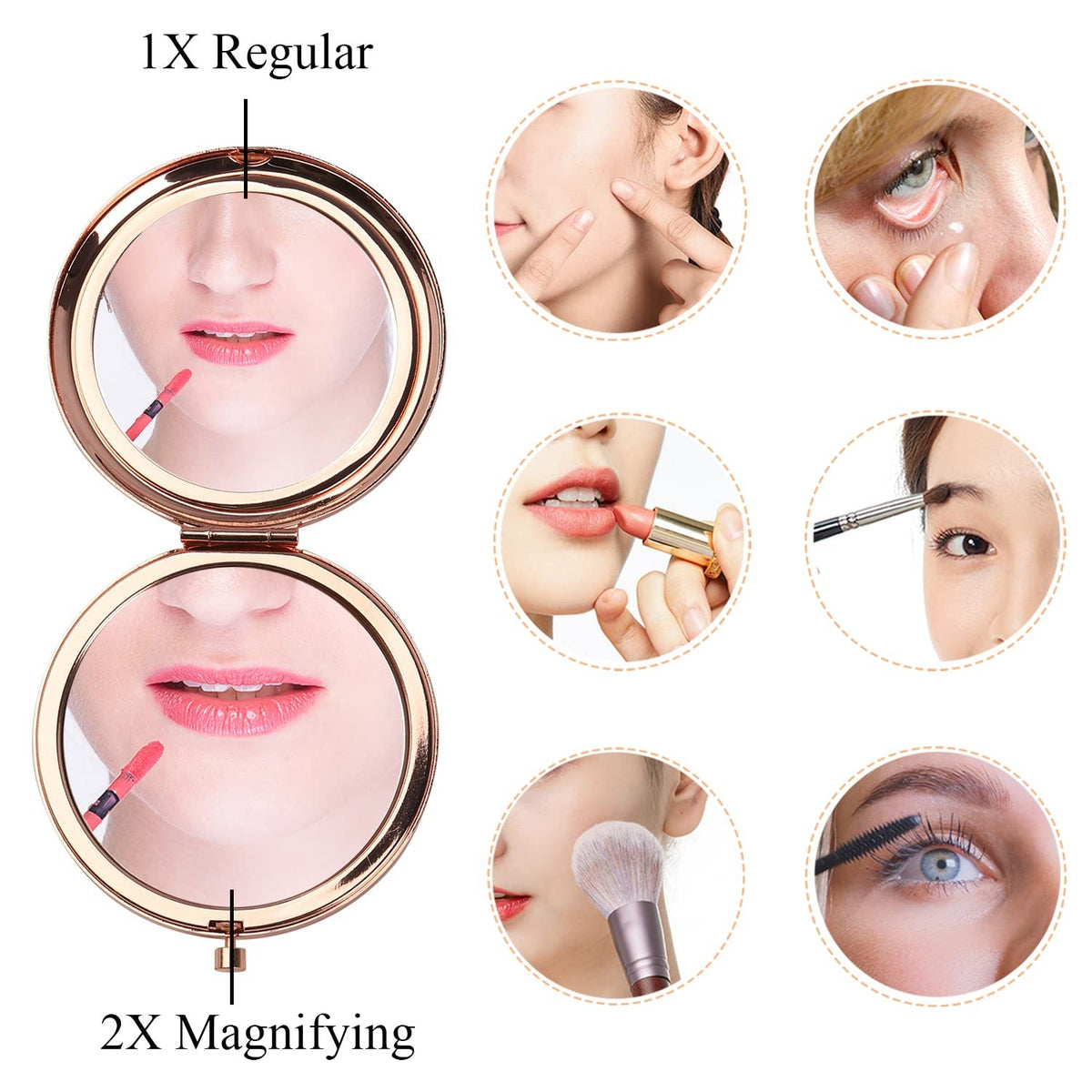 Personalized Compact Mirror for Granddaughter Graduation Gift - Double Sided Portable Makeup Mirror