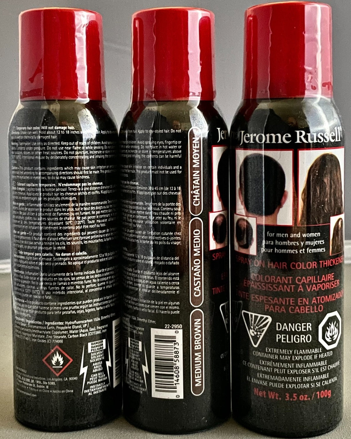 Hair Thickener Spray Medium Brown 3.5 oz - 3 Pack