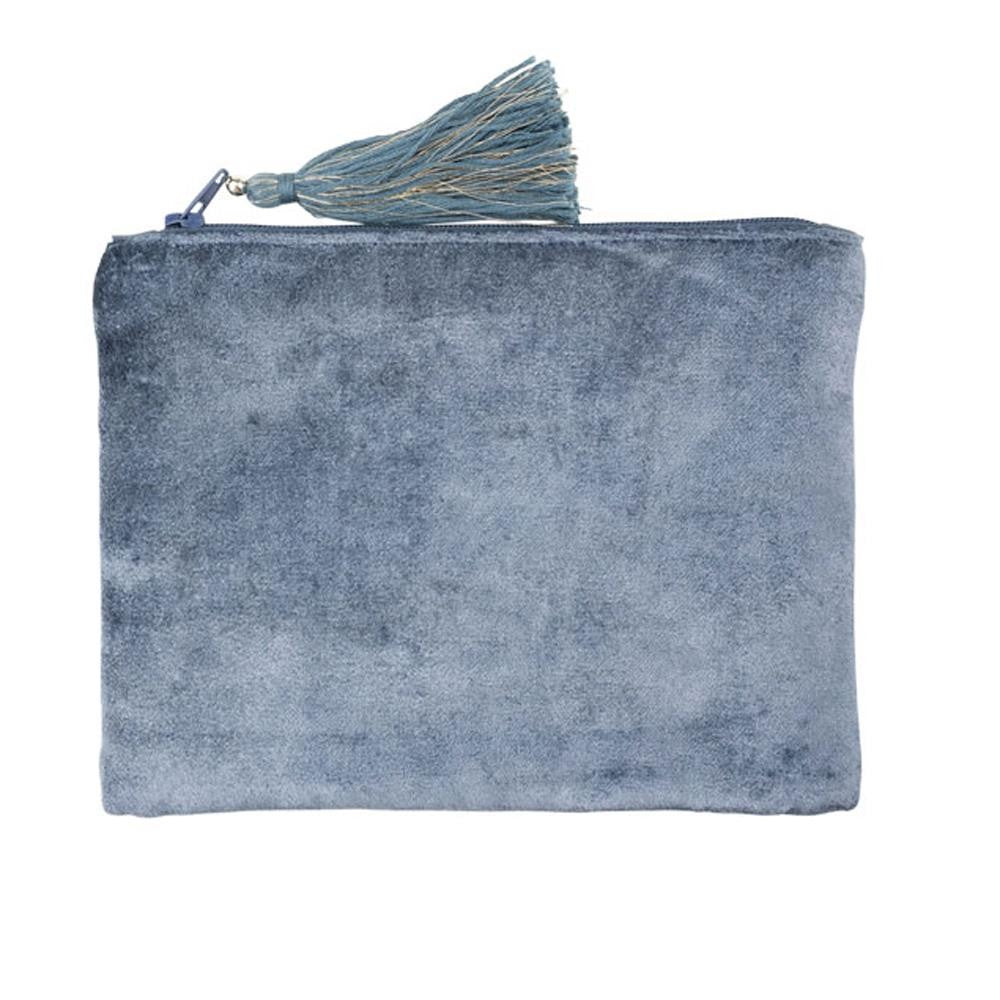 Velvet Moth Coin Purse with Embroidered Celestial Moon & Eye Design - Compact Zipper Wallet 6x4