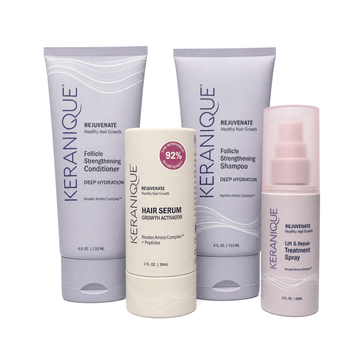Hair Growth System Kit for Fuller, Thicker Hair - 4 Piece