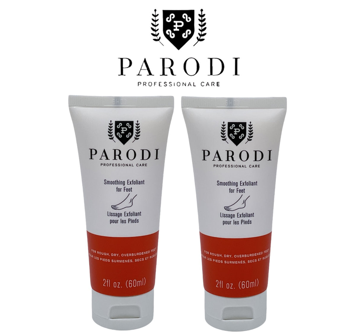 2 Pack Parodi Swiss Smoothing Foot Exfoliant oz Rough Dry Feet Menthol