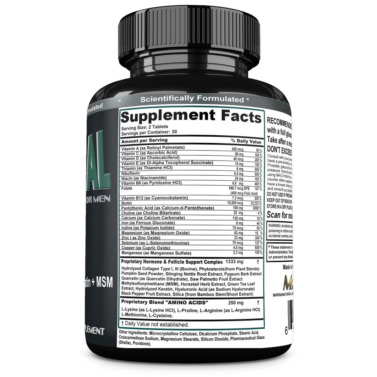 Beard Growth Supplement for Men – Biotin, Collagen & Keratin