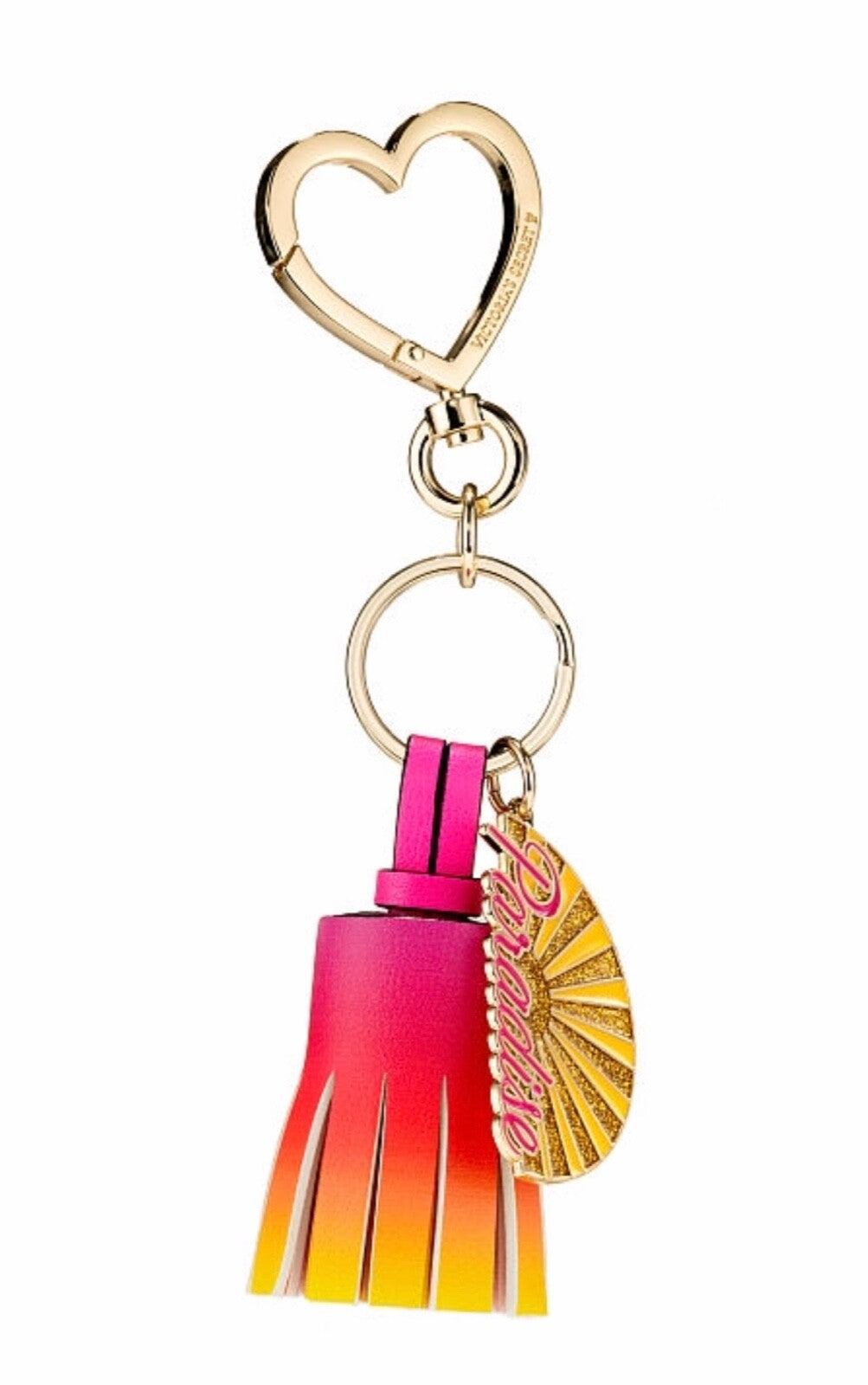 Neon Tassel Keychain Charm Clip - Pink & Yellow Accessory