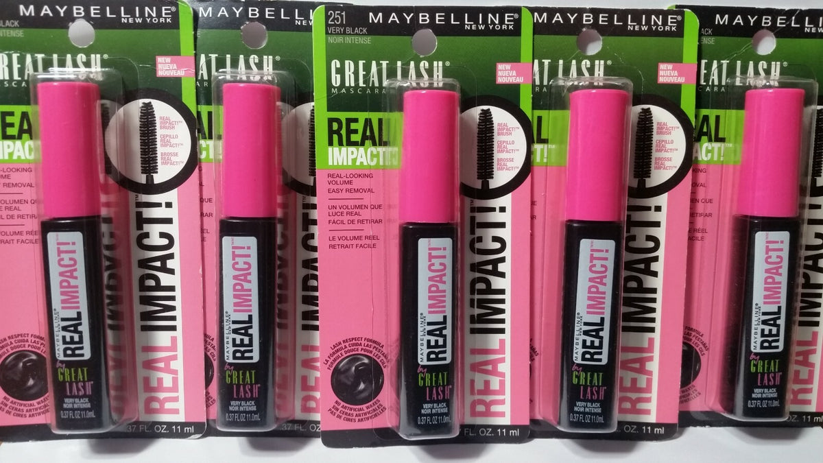 Maybelline Great Lash Real Impact Mascara 5 Pack - Very Black Volume