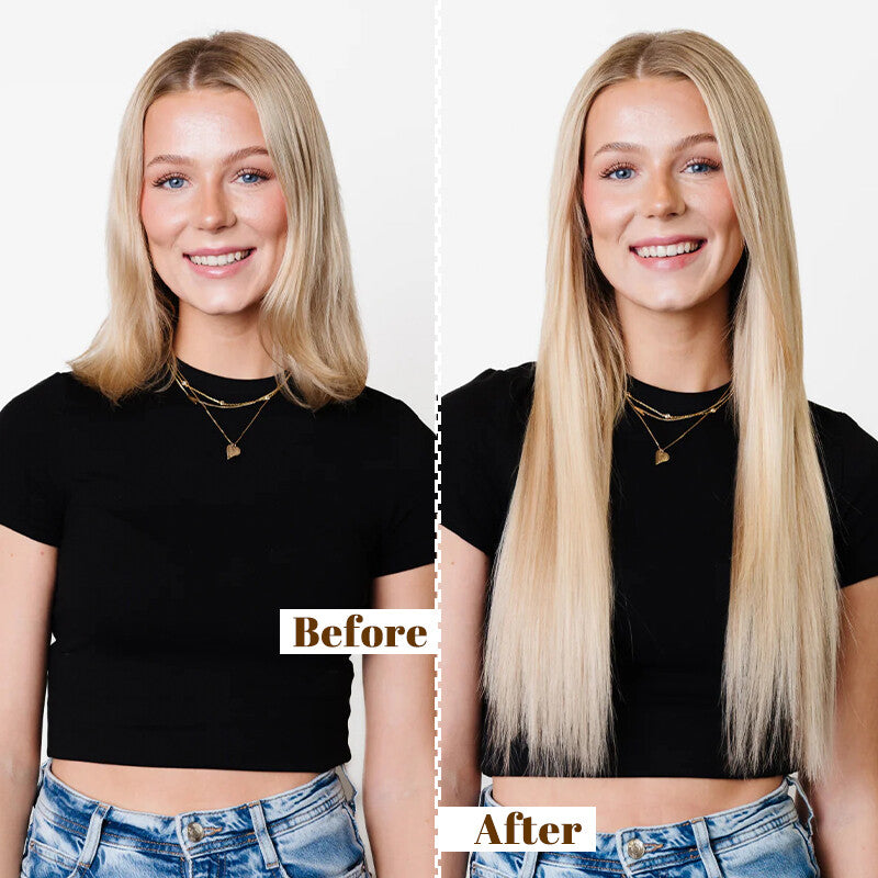Remy Human Hair Extensions - Clip-In Full Head Set, 3/4 Thickness, 10-40 Inches