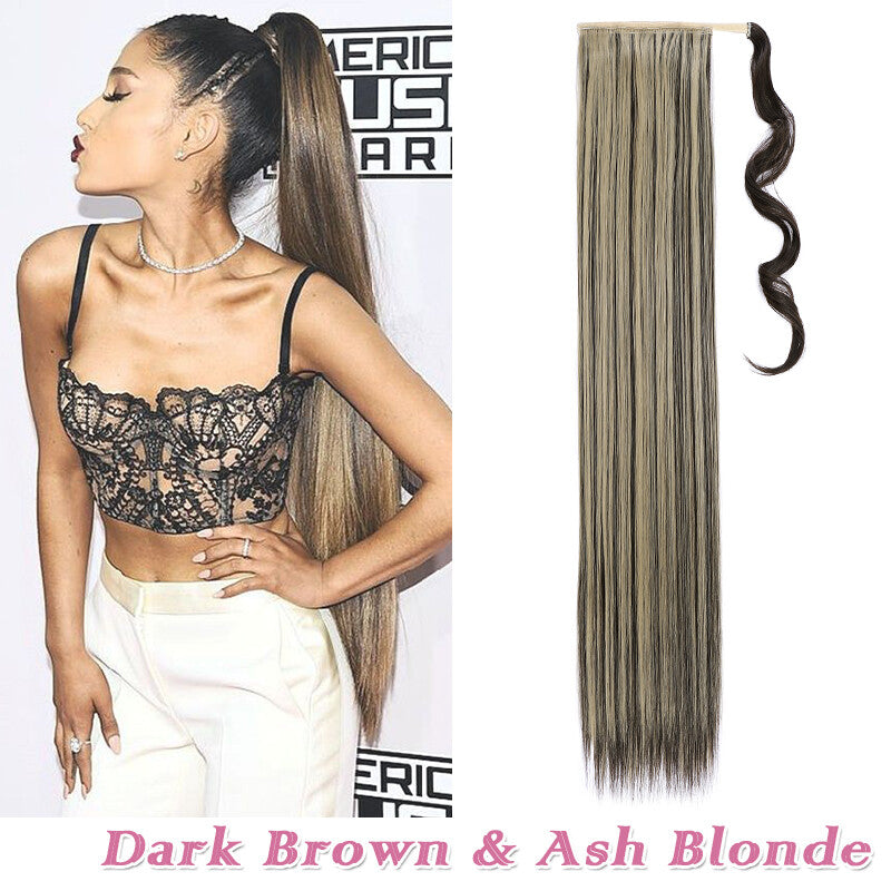 Clip-In Thick Hair Ponytail Extension - Real Human Hair, Various Lengths & Colors