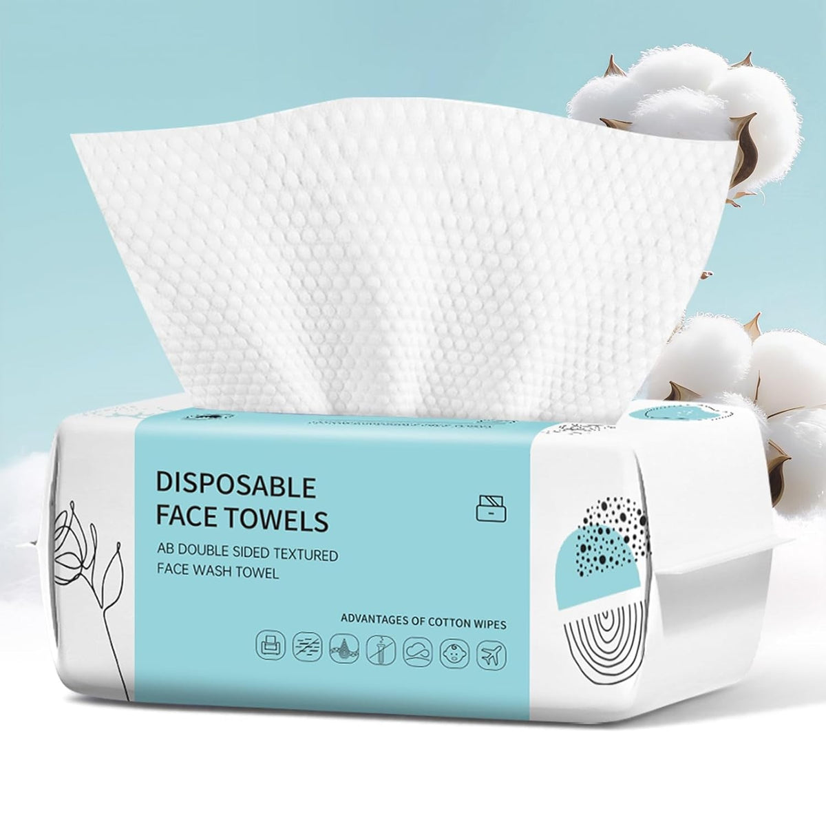 Disposable Face Towel Sheets for Makeup Remover & Daily Skincare - 100 Count