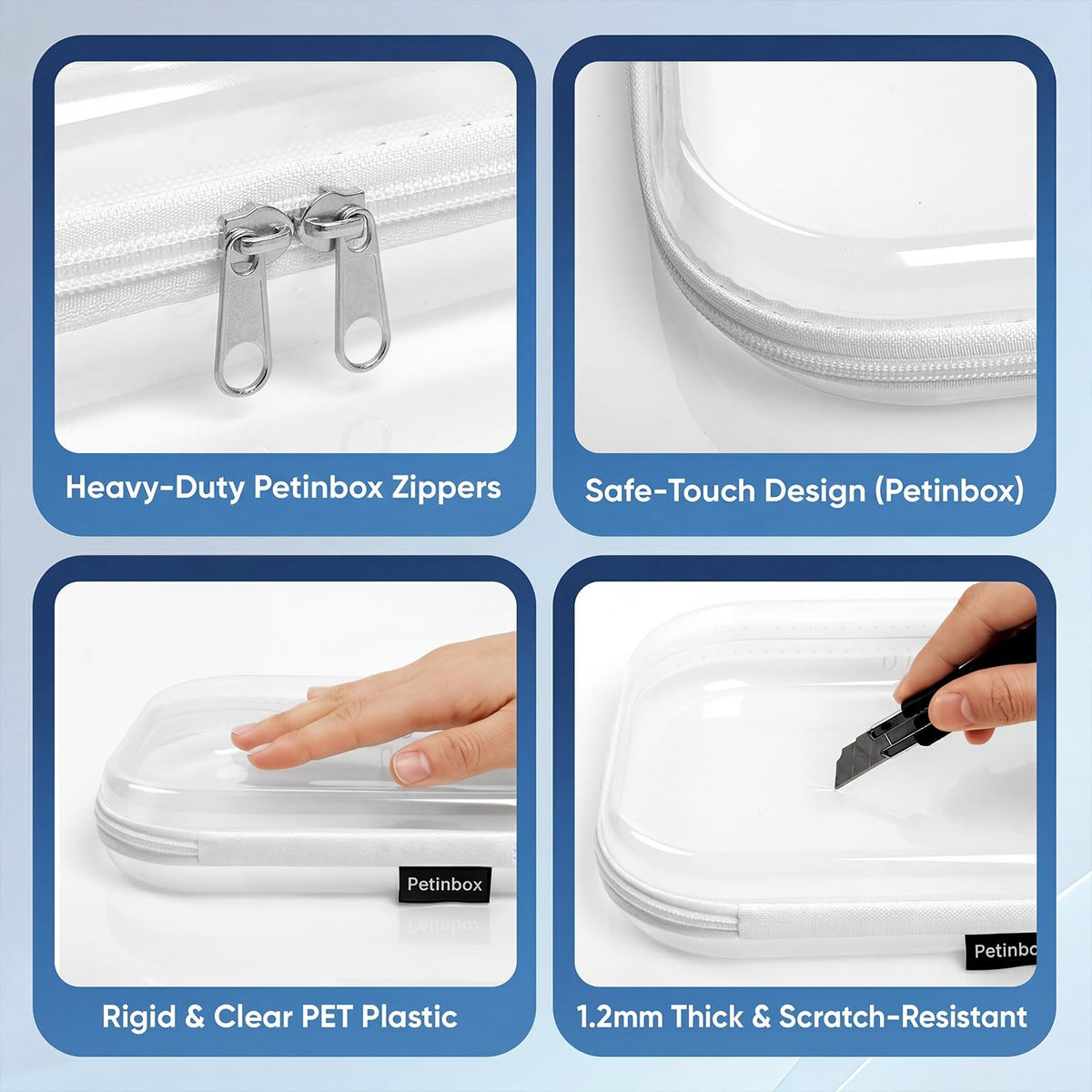 Clear Hard Shell Zipper Organizer Cases Set of 6 – Travel & Storage Pouches in 3 Sizes