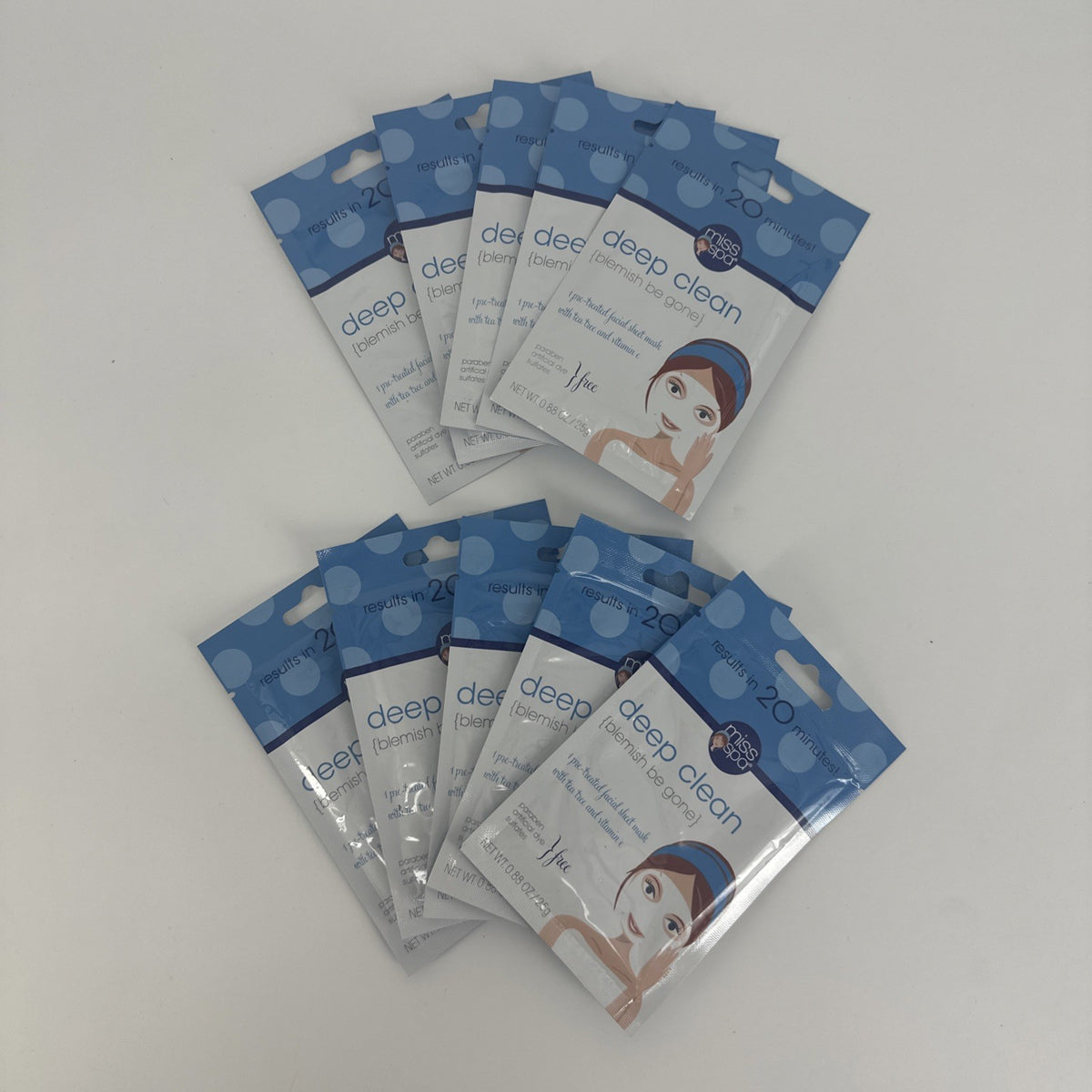 Deep Clean Blemish Facial Sheet Mask - 10 Pack Tea Tree Vitamin C