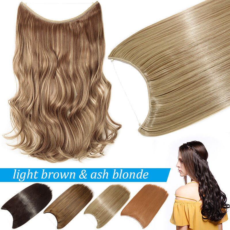 Invisible Wire Hair Extension Headband - Adjustable Wavy 20 Inches