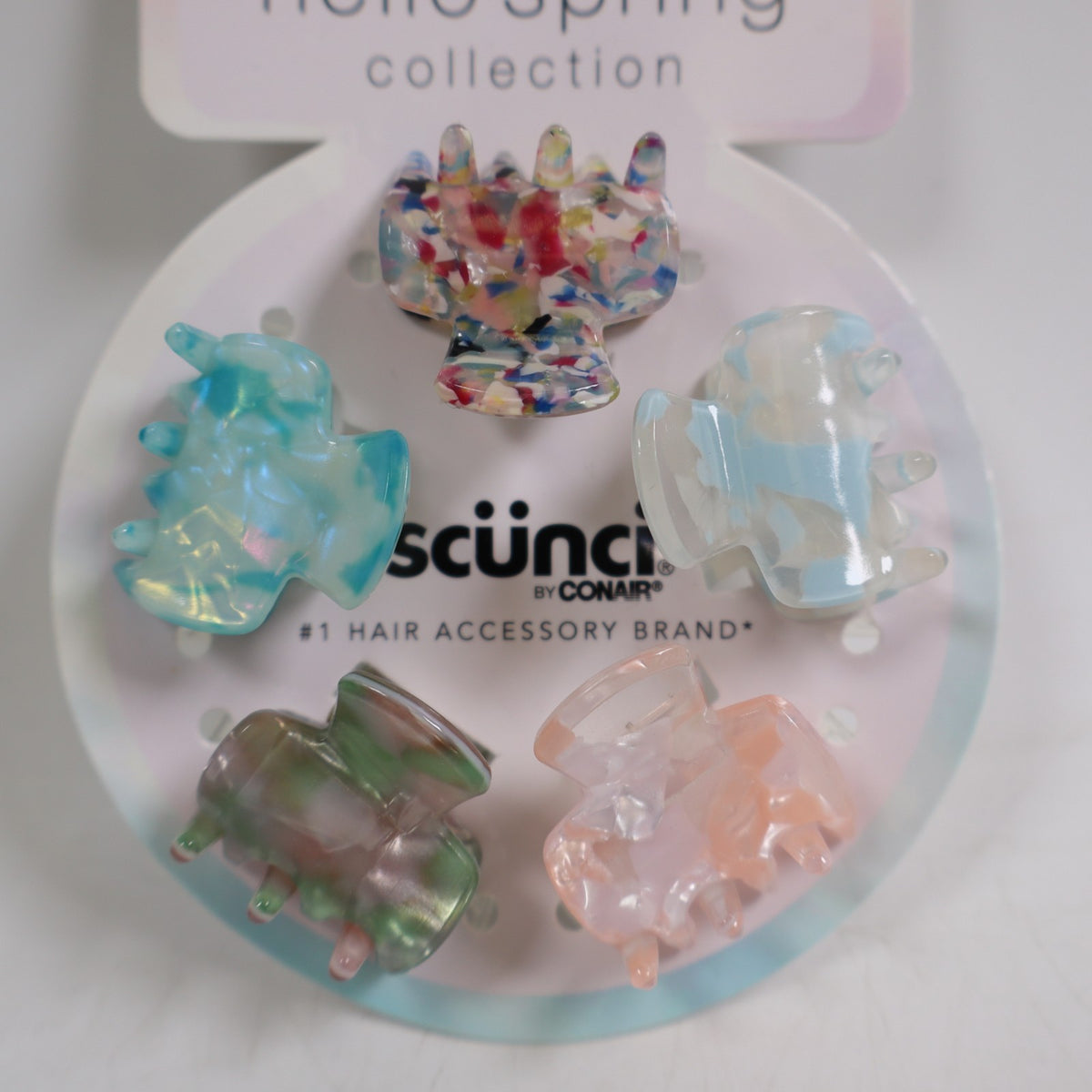 2 PACK Scunci By Conair Hello Springs Collection 5 PCS Claw Clips