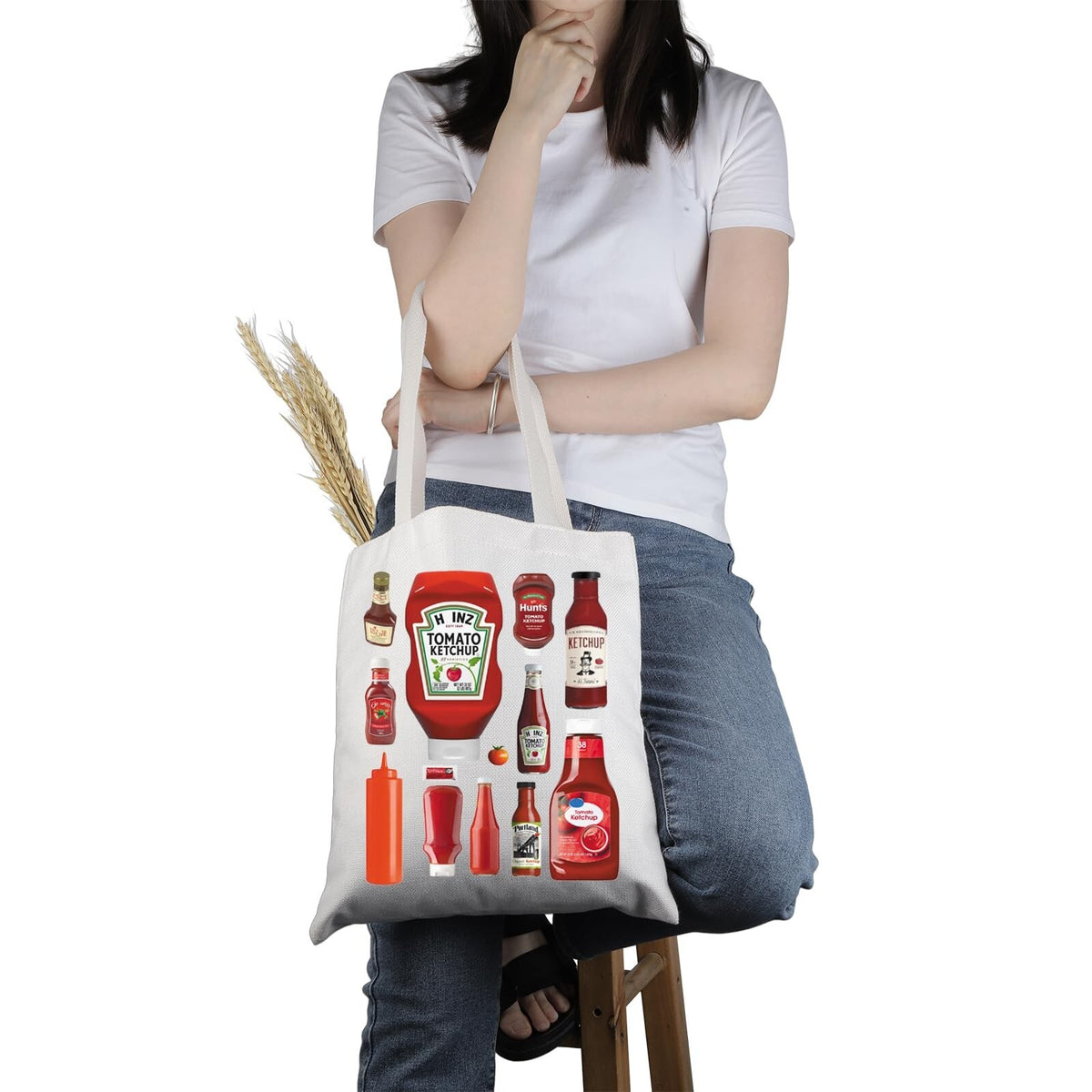 Ketchup Lover Gift Tote Bag Foodie Gift Handbag for Women