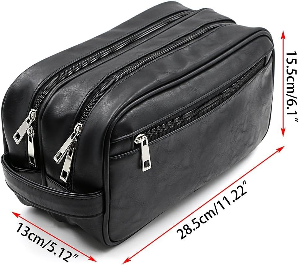 Travel Toiletry Bag Waterproof PU Organizer for Men Women