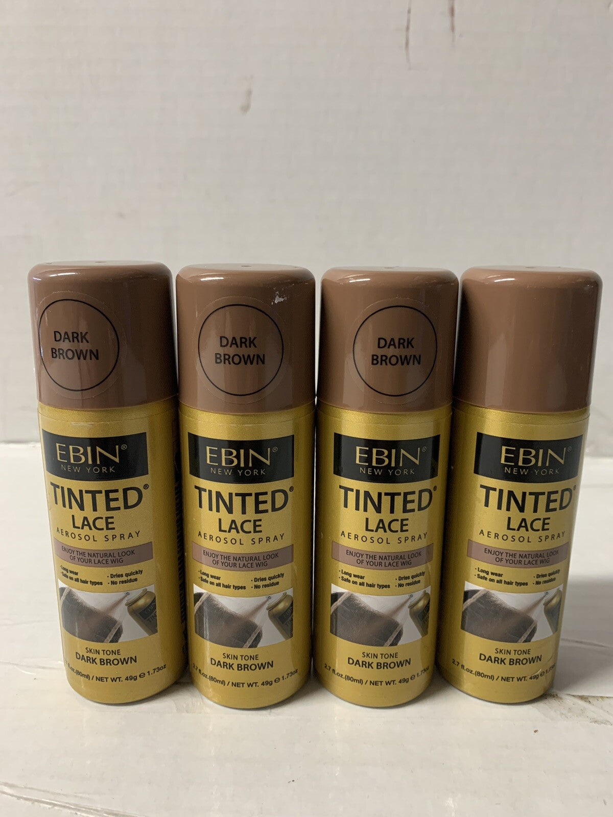 Tinted Lace Spray Dark Brown 2.7oz - Pack of 4 for Hair & Wig Styling