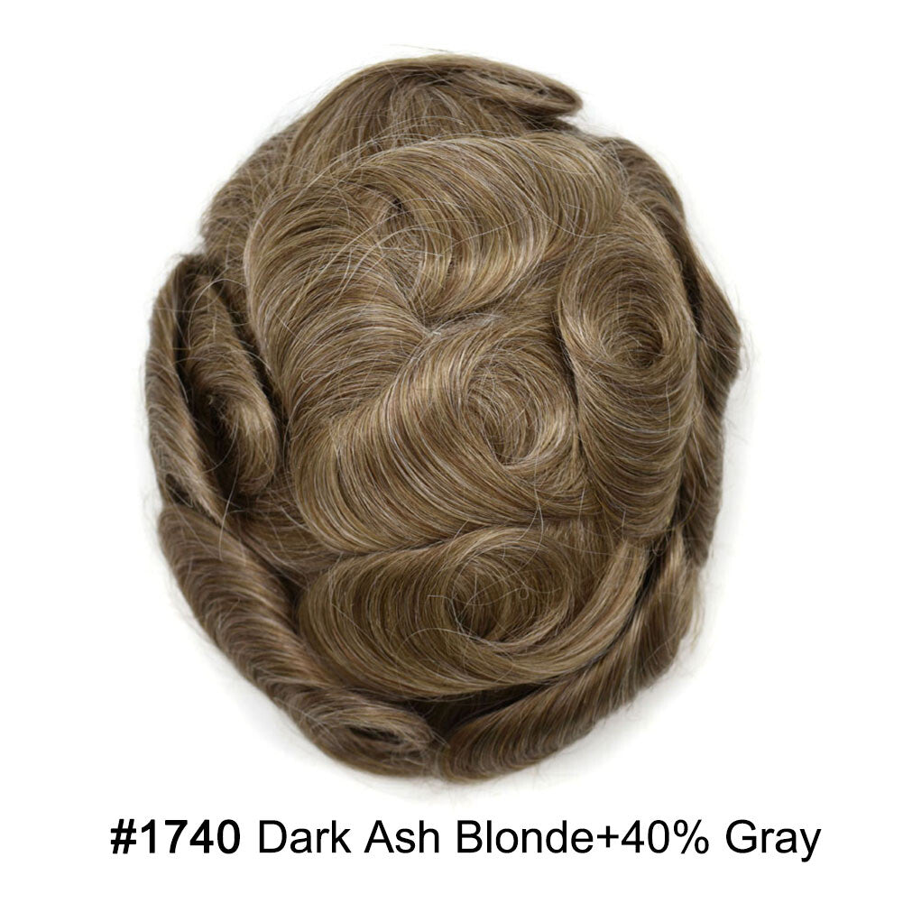 Ultra Thin Skin Hair Replacement System for Men - Natural Hairpiece, 6-10" Sizes & 68 Colors