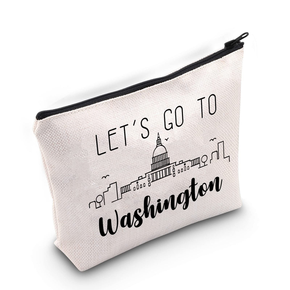 Blue Washington Skyline Waterproof Cosmetic Travel Bag