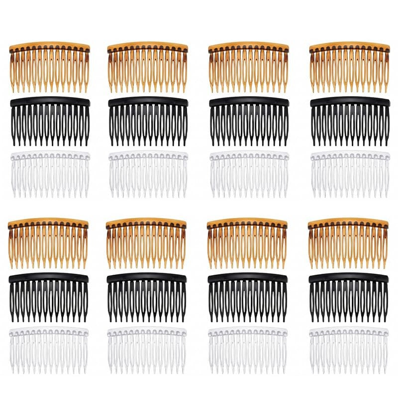 24 Pcs Hair Combs with 14 Teeth - French Side Comb for Stylish Hair Styling