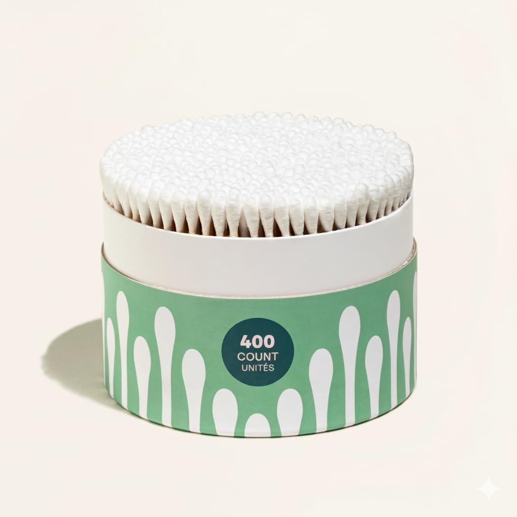Organic Cotton Swabs - Eco-Friendly 400 Count for Personal Care & Beauty