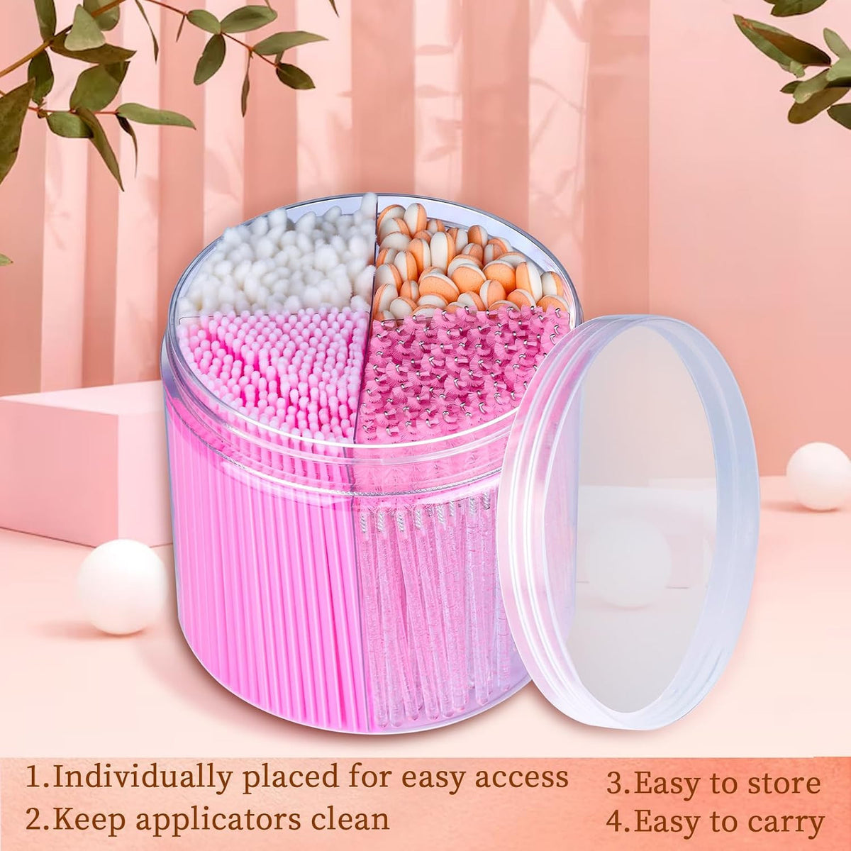Disposable Makeup Applicators Kit with Mascara Wands Lip & Eyeshadow Brushes