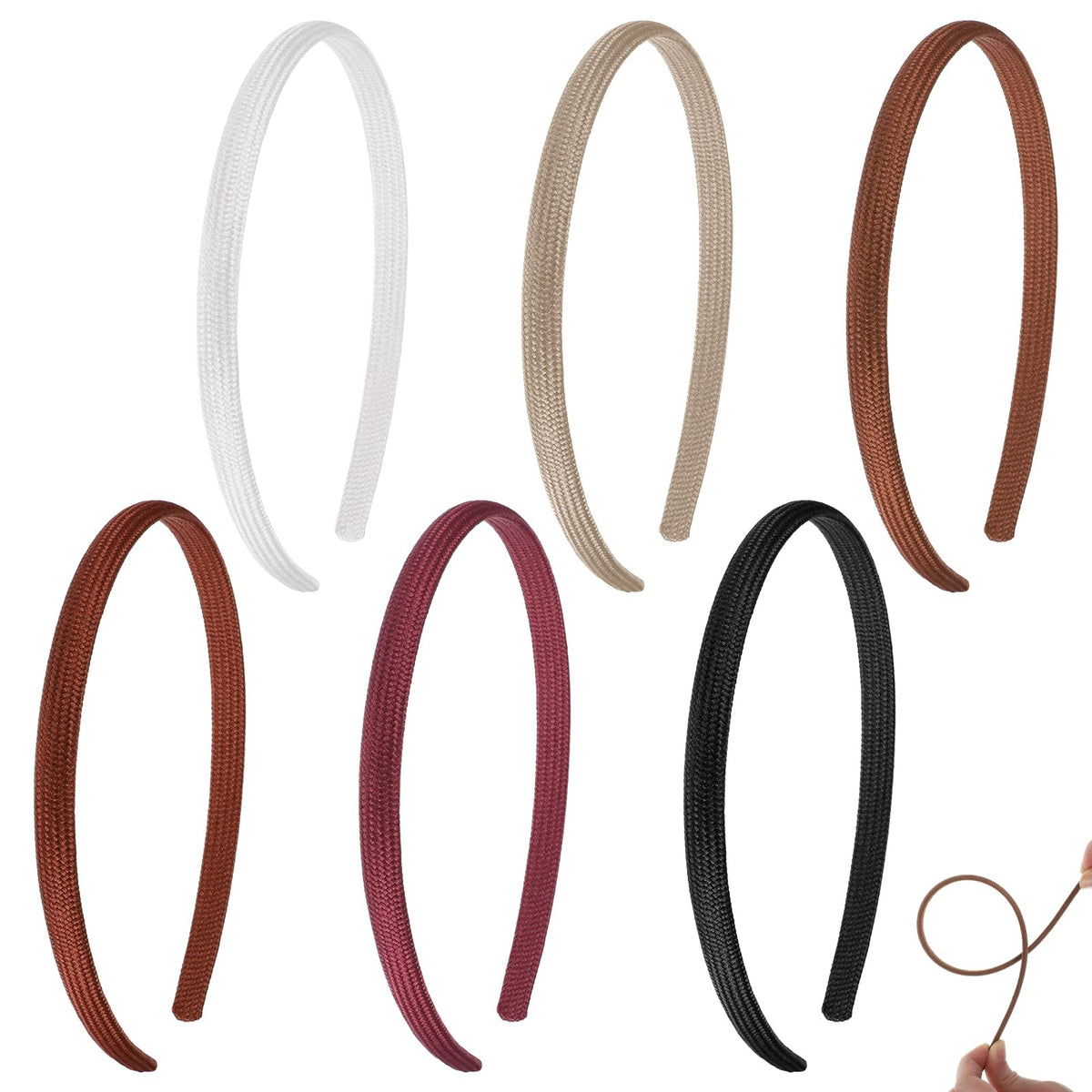 Psiriol 6Pcs Thin Headbands For Women, Fabric 1 Count (Pack of 6),