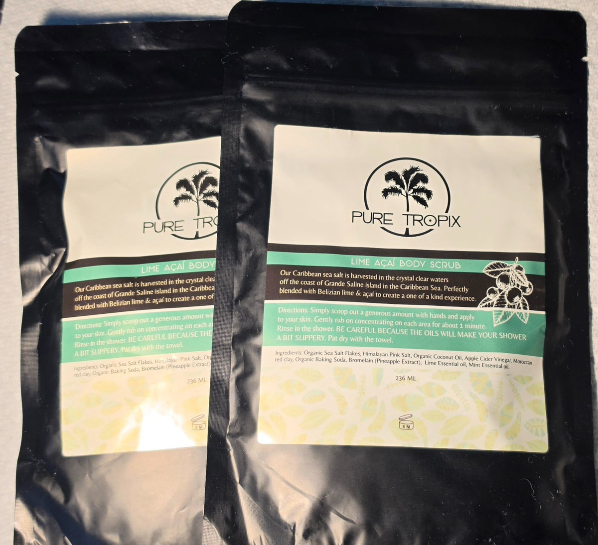 2-PackPure Tropix Lime Acai Body Scrub.Perfectly Blended w/Belizian &