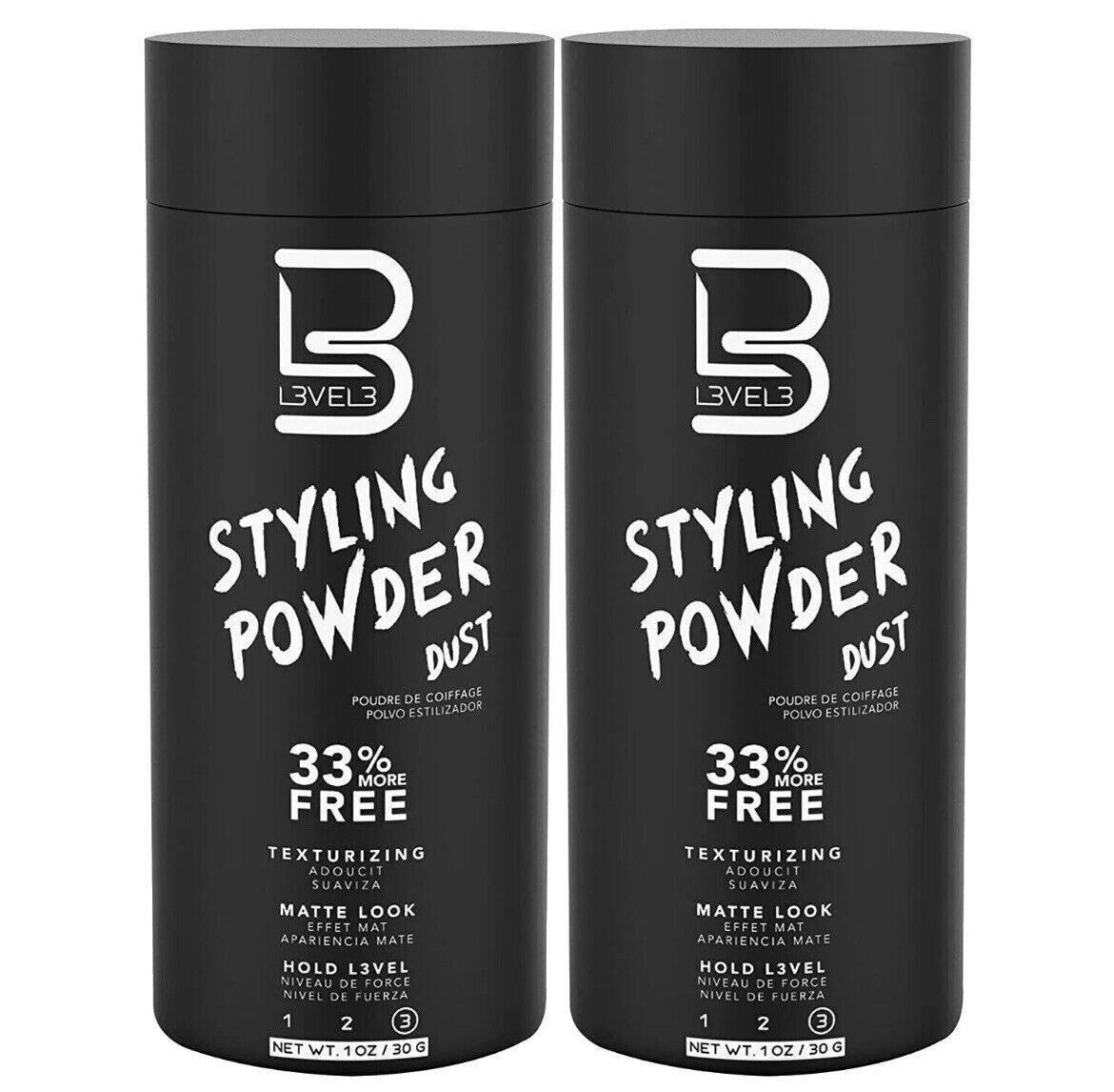 Men's Texturizing Hair Powder Level 3 - Matte Finish, Medium Hold, 2 Pack