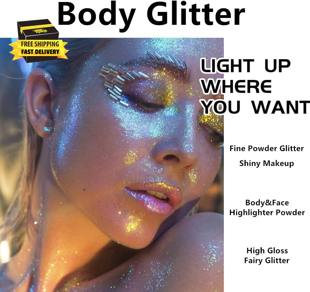 Gold Glitter Spray for Hair & Body - Fine Sparkle Makeup & Festival Glitter