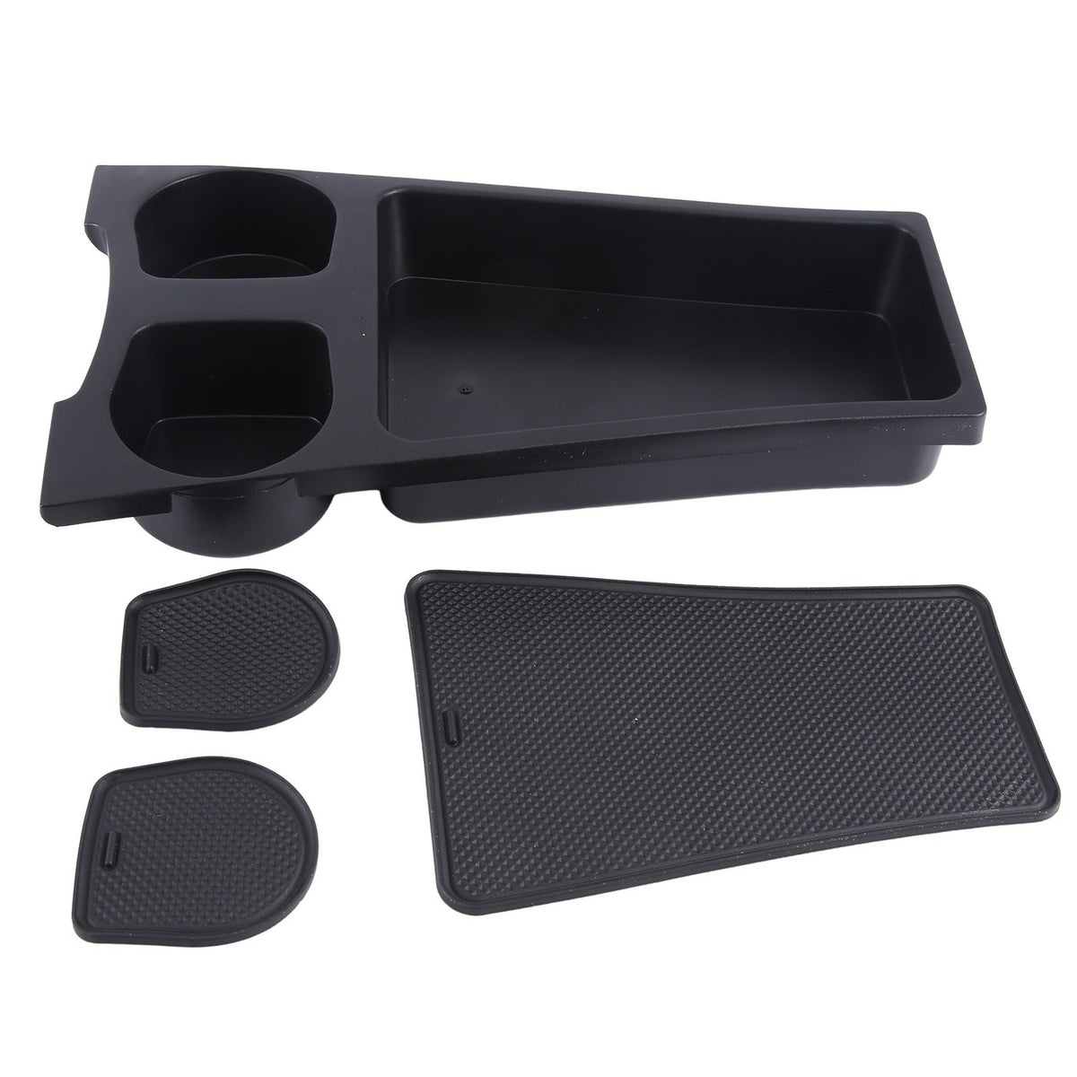 Car Center Console Cup Holder Tray Organizer with Removable Silicone Mats