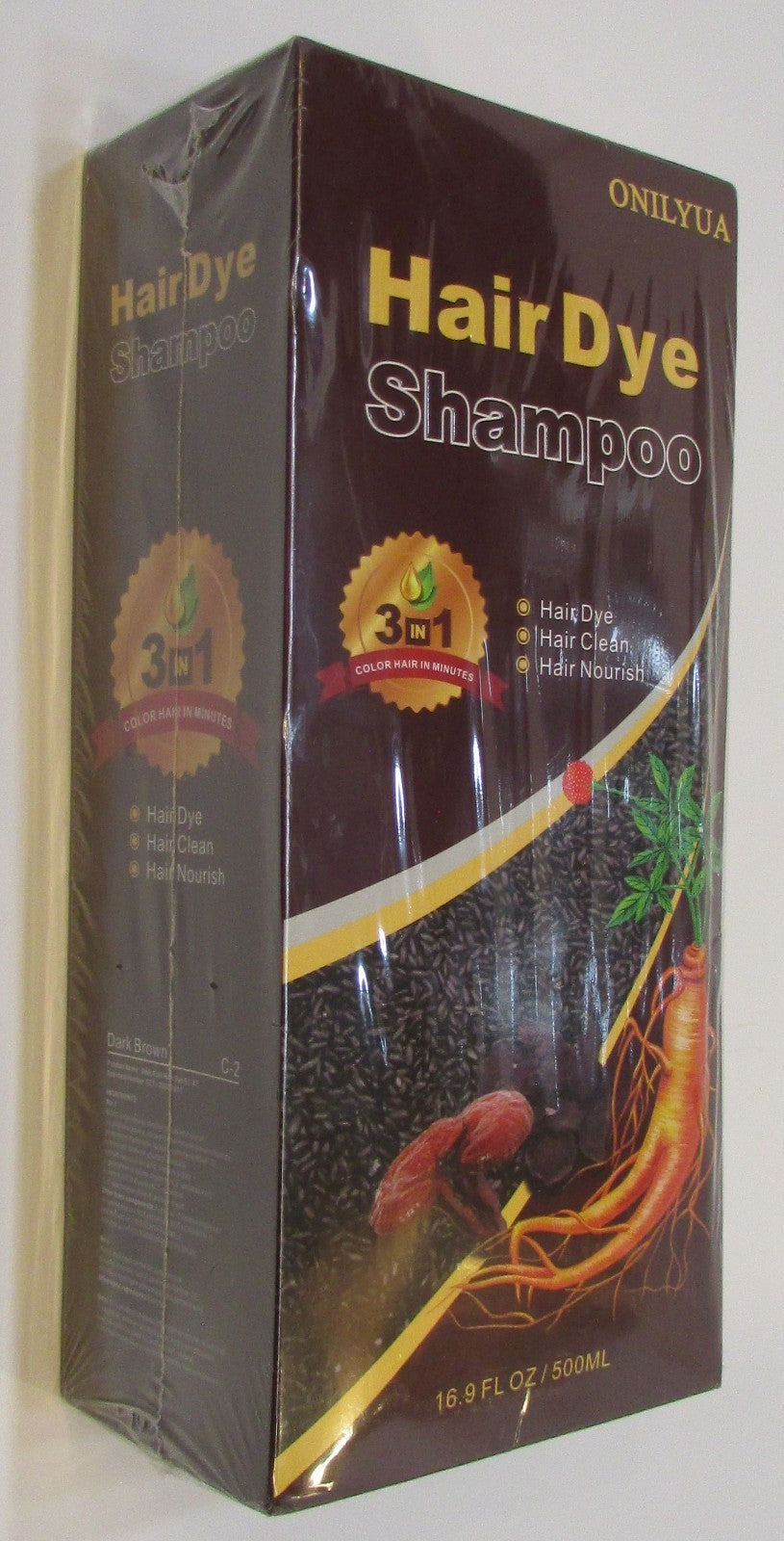 Dark Brown 3-in-1 Hair Dye Shampoo Nourish & Clean - Onilyua